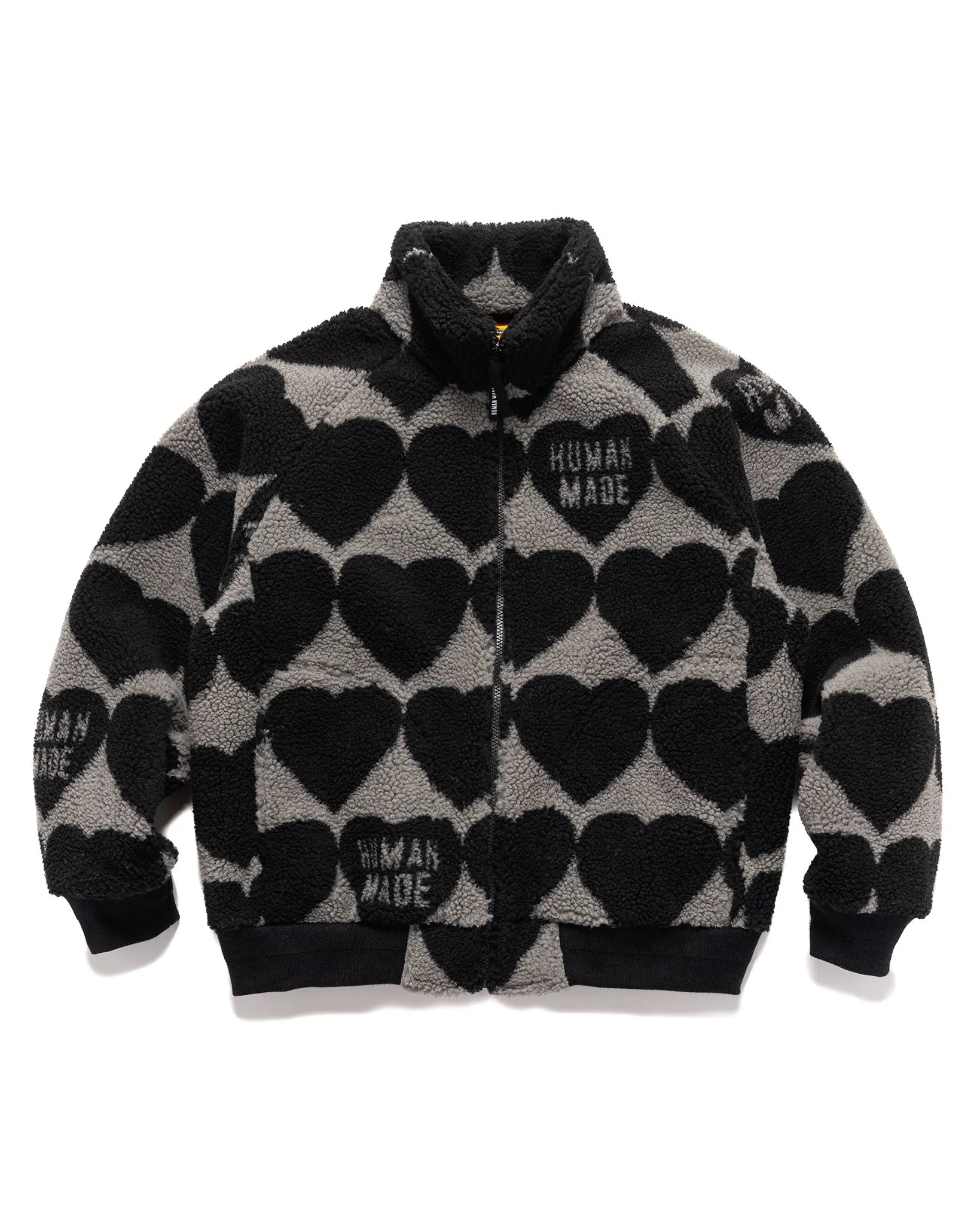 Heart Fleece Jacket Black