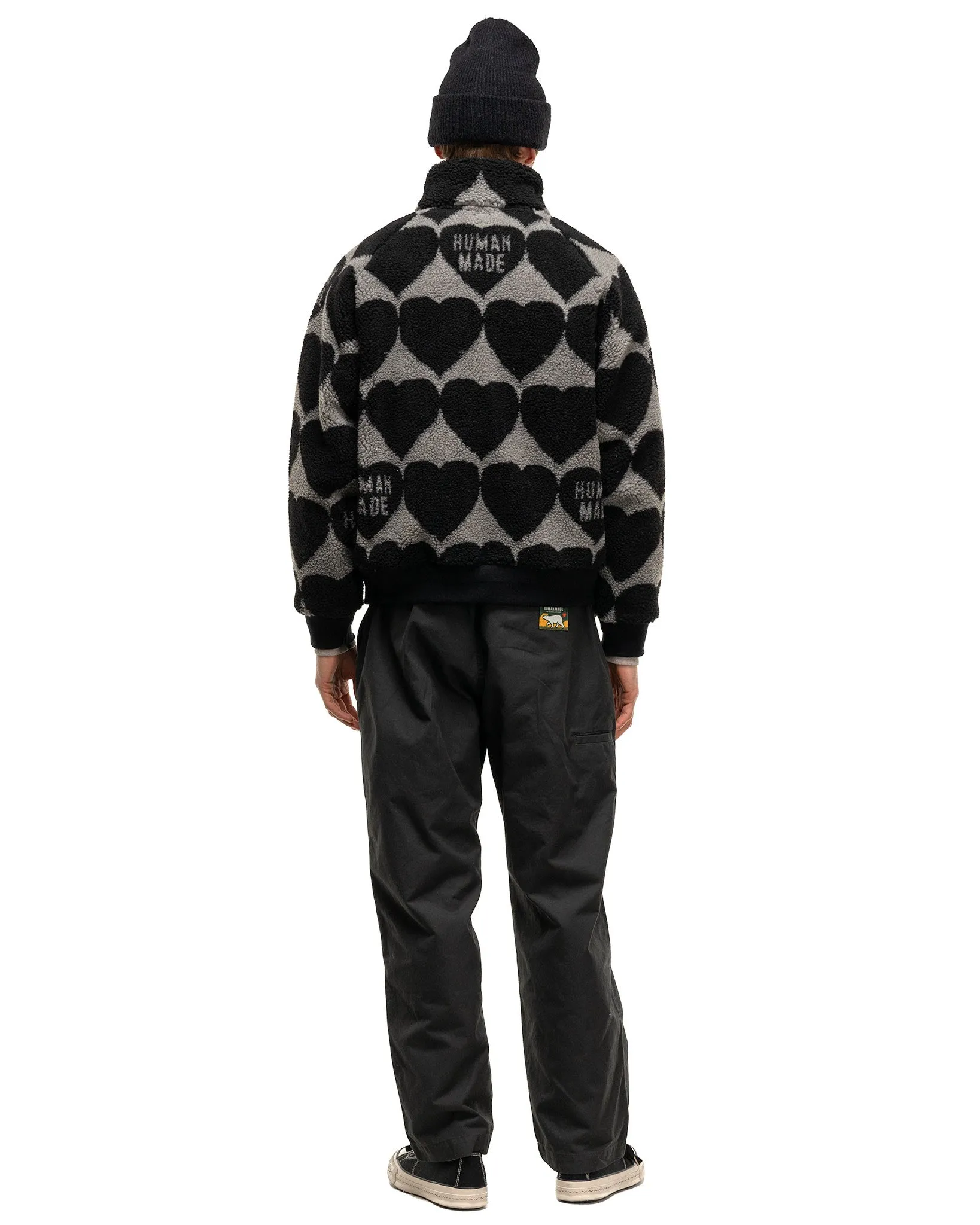 Heart Fleece Jacket Black