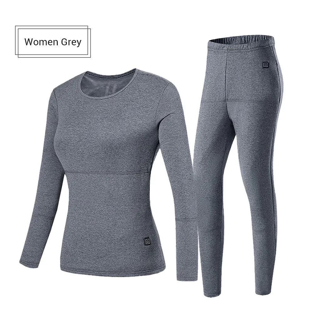 Heated Thermal Underwear Fleece Warm Top Pants Electric Heating Clothing