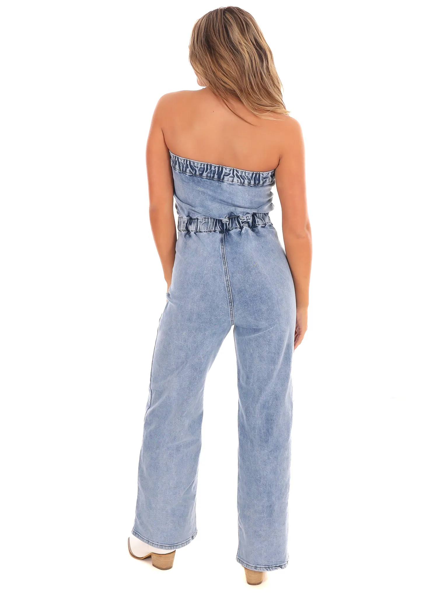 In the Crowd Denim Jumpsuit