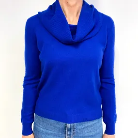 Indigo Blue Cashmere Cowl Neck Jumper Medium