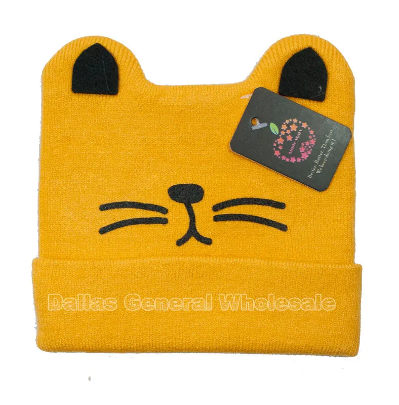 Infant Cat Ears Whiskers Beanie Hats Wholesale