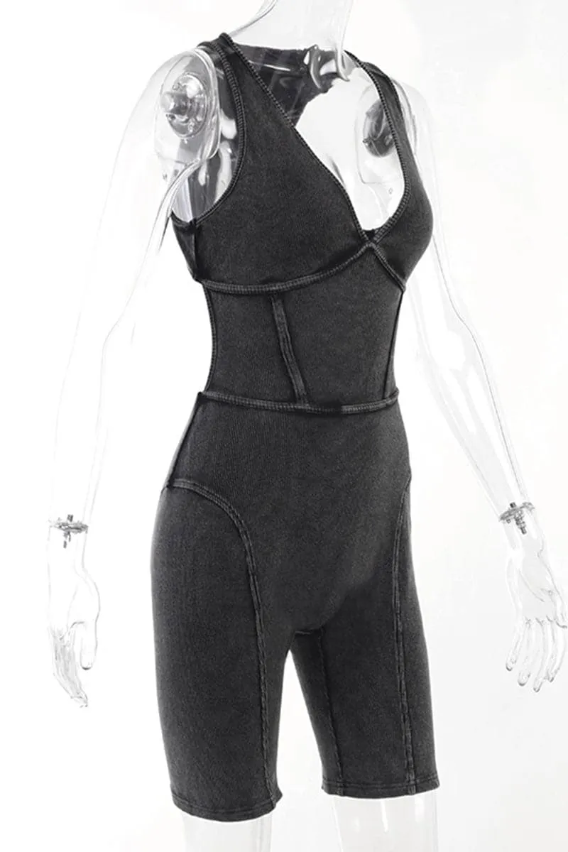 JA475 V neck Racer Back Rompers