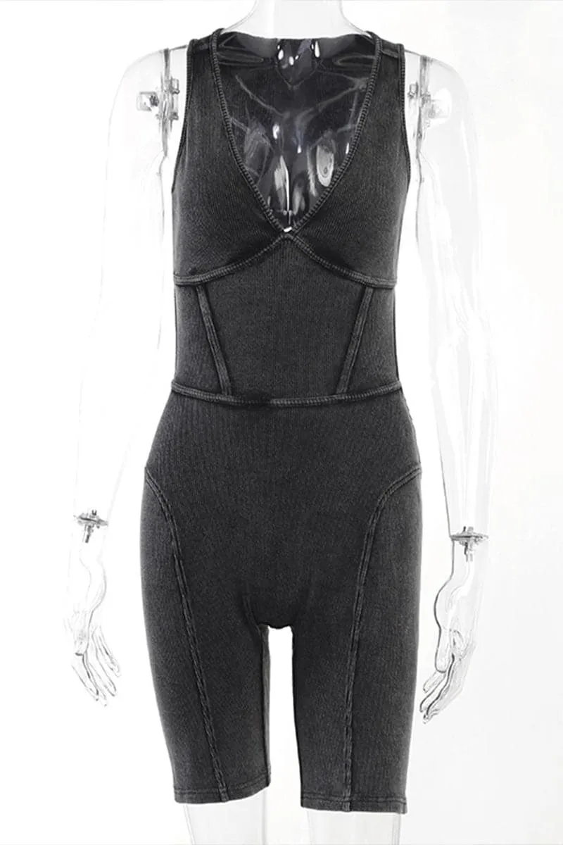 JA475 V neck Racer Back Rompers