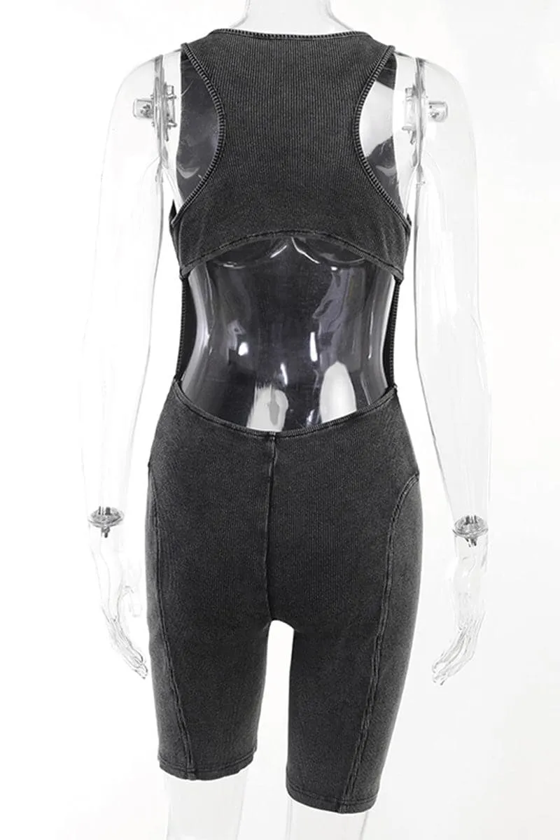 JA475 V neck Racer Back Rompers