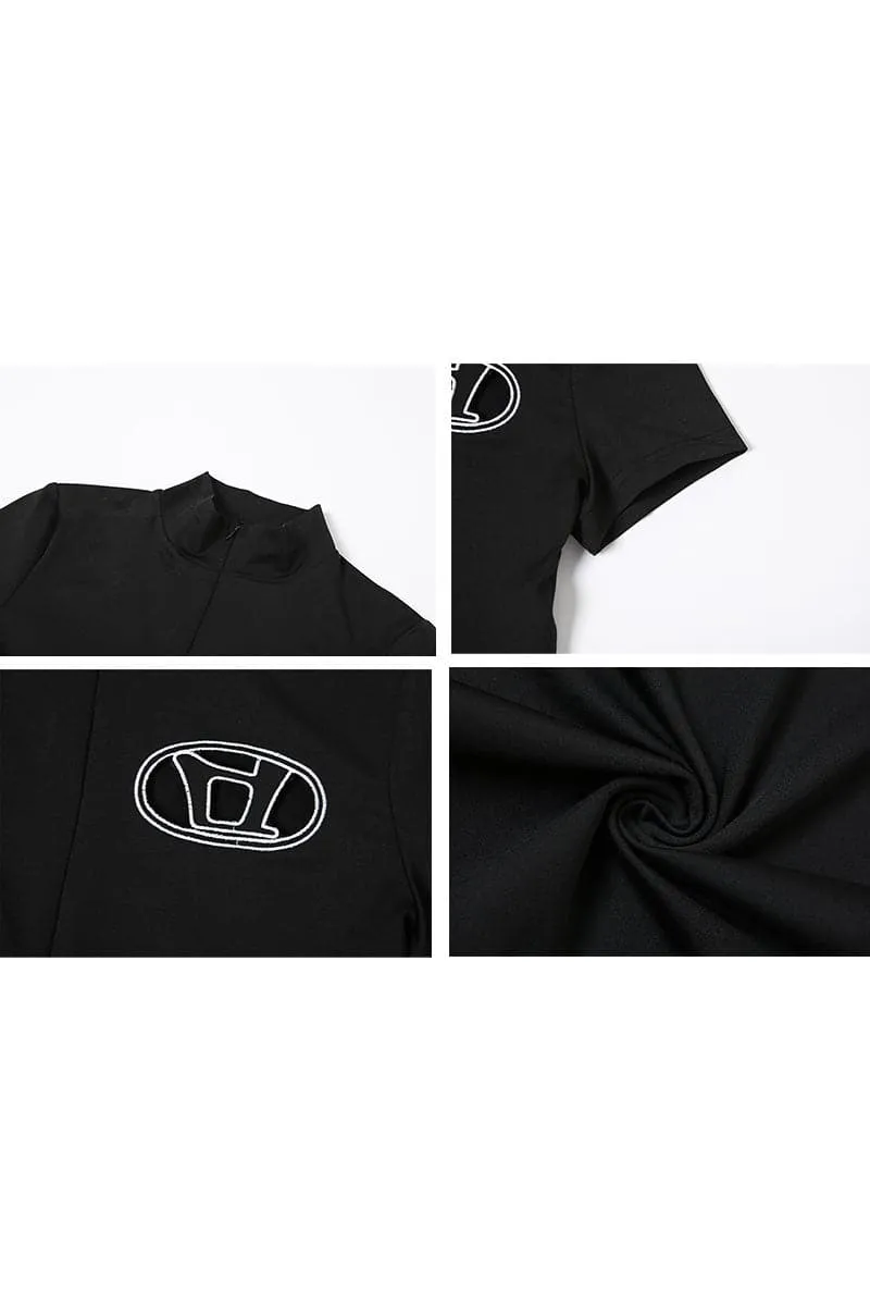 JC167 Short Sleeve Fitted Jumpsuits