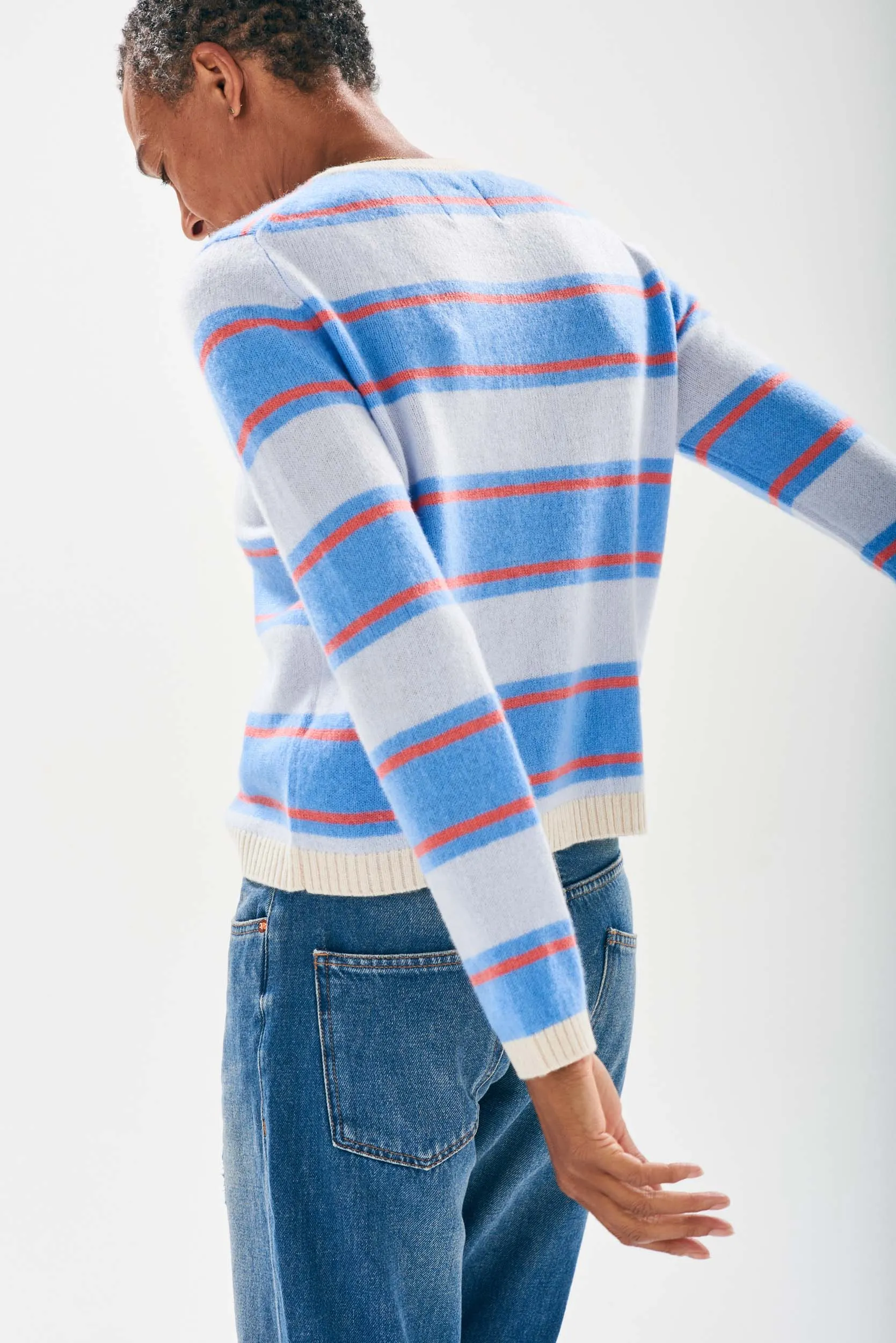 JU Deckchair  Stripe Crew in Oatmeal, Skylar, Cerise