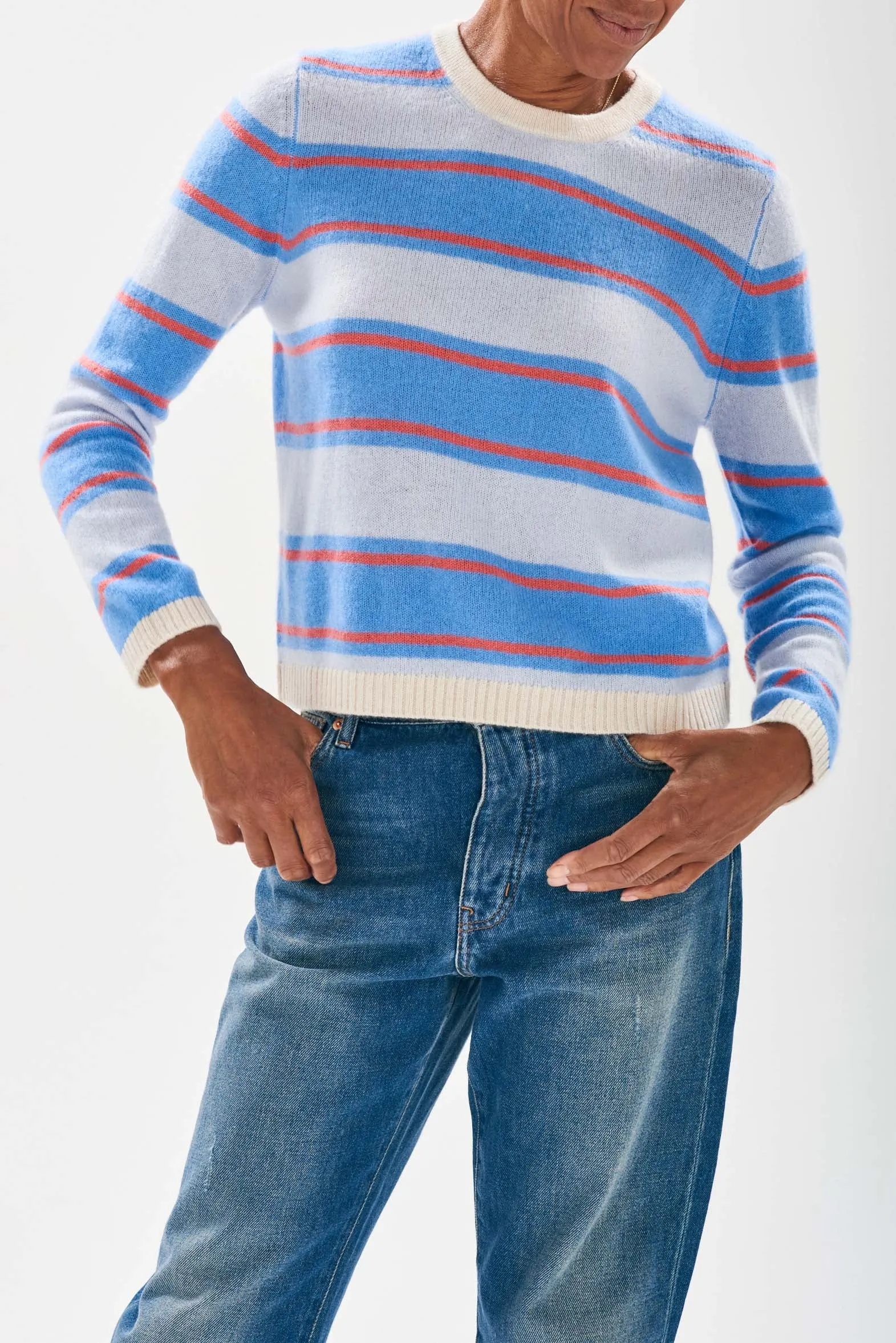JU Deckchair  Stripe Crew in Oatmeal, Skylar, Cerise