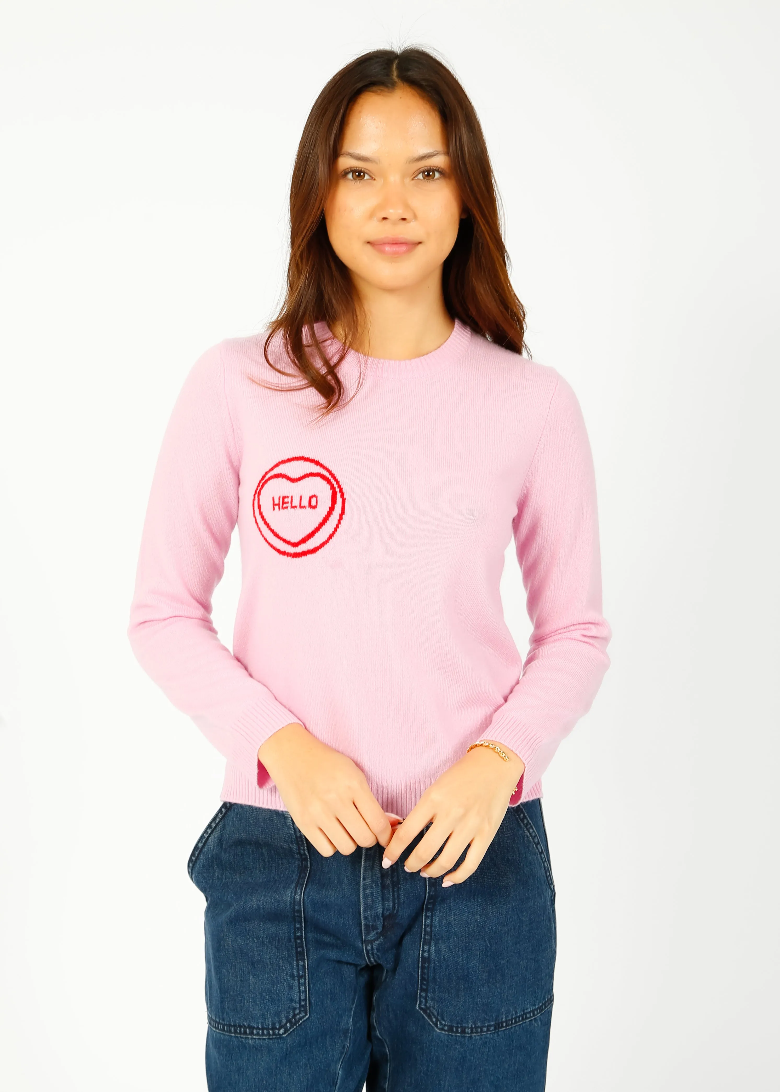 JU Hello Crew in Pale Pink