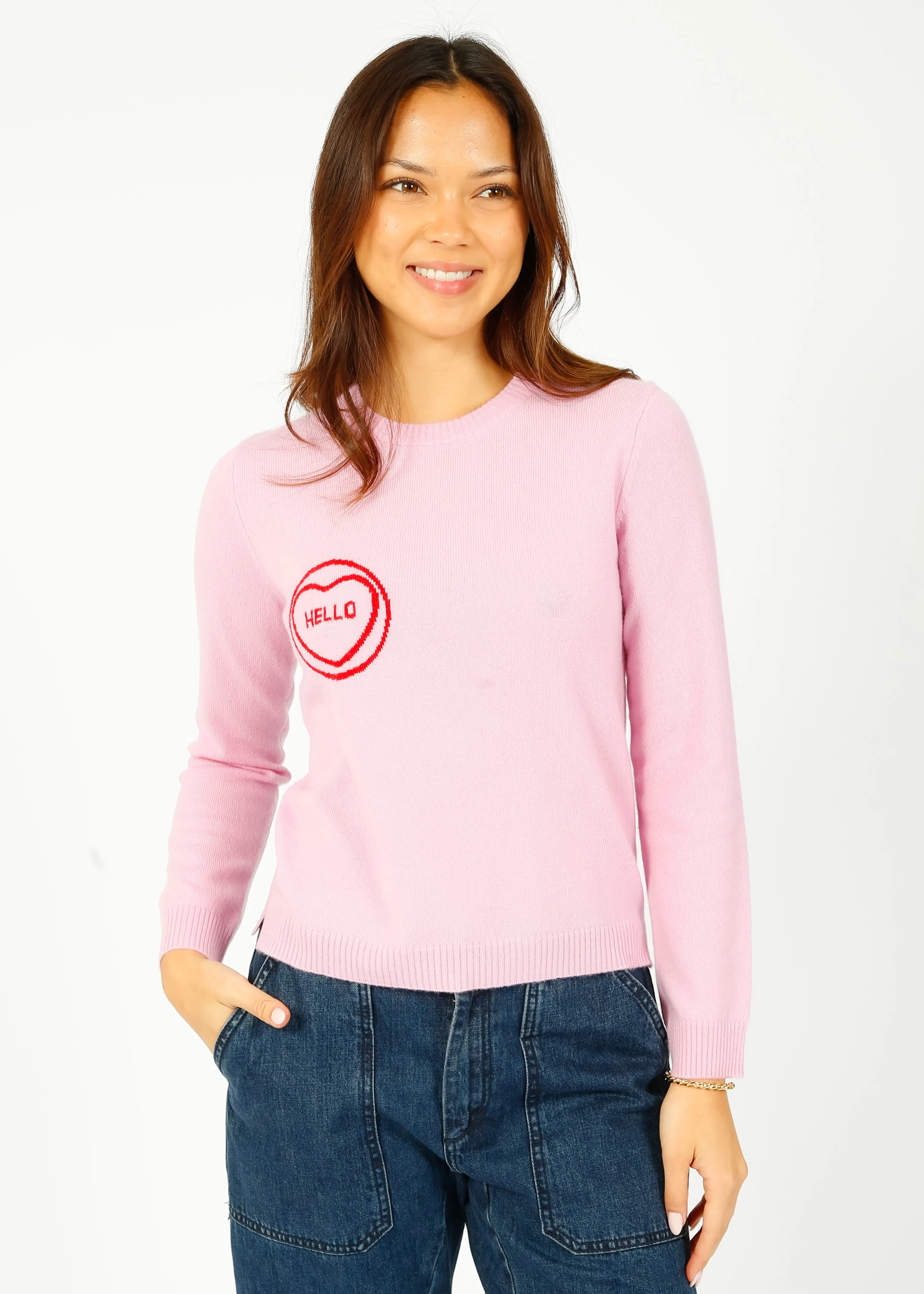 JU Hello Crew in Pale Pink