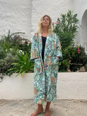 Kantha kimono coat jungle