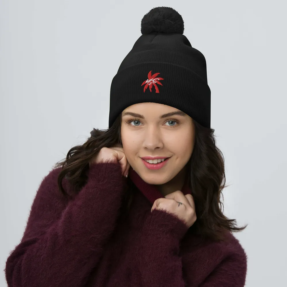 KGE Unlid Palm Paradise Pom-Pom Beanie