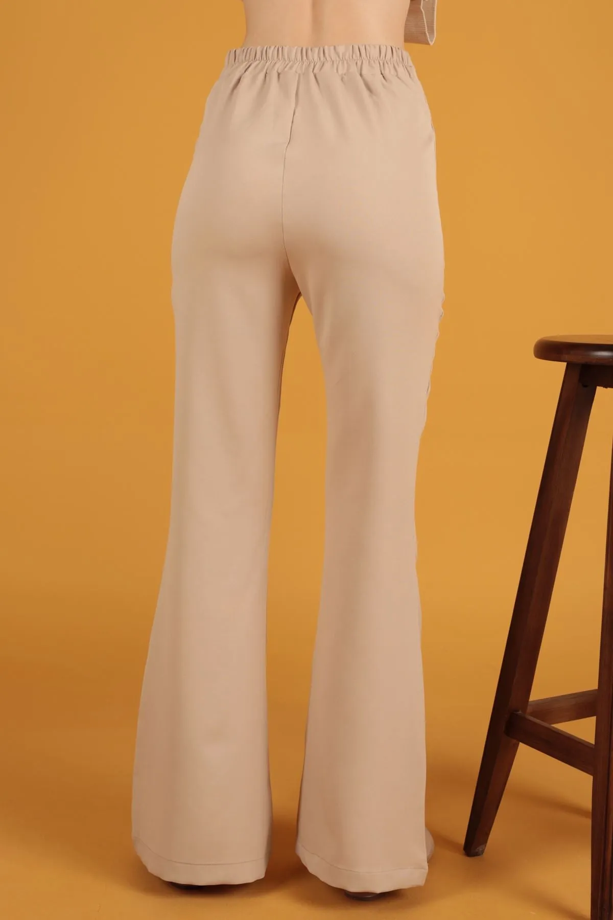 KKT Atlas Fabric Spanish Women's Trousers-Beige - Asheville