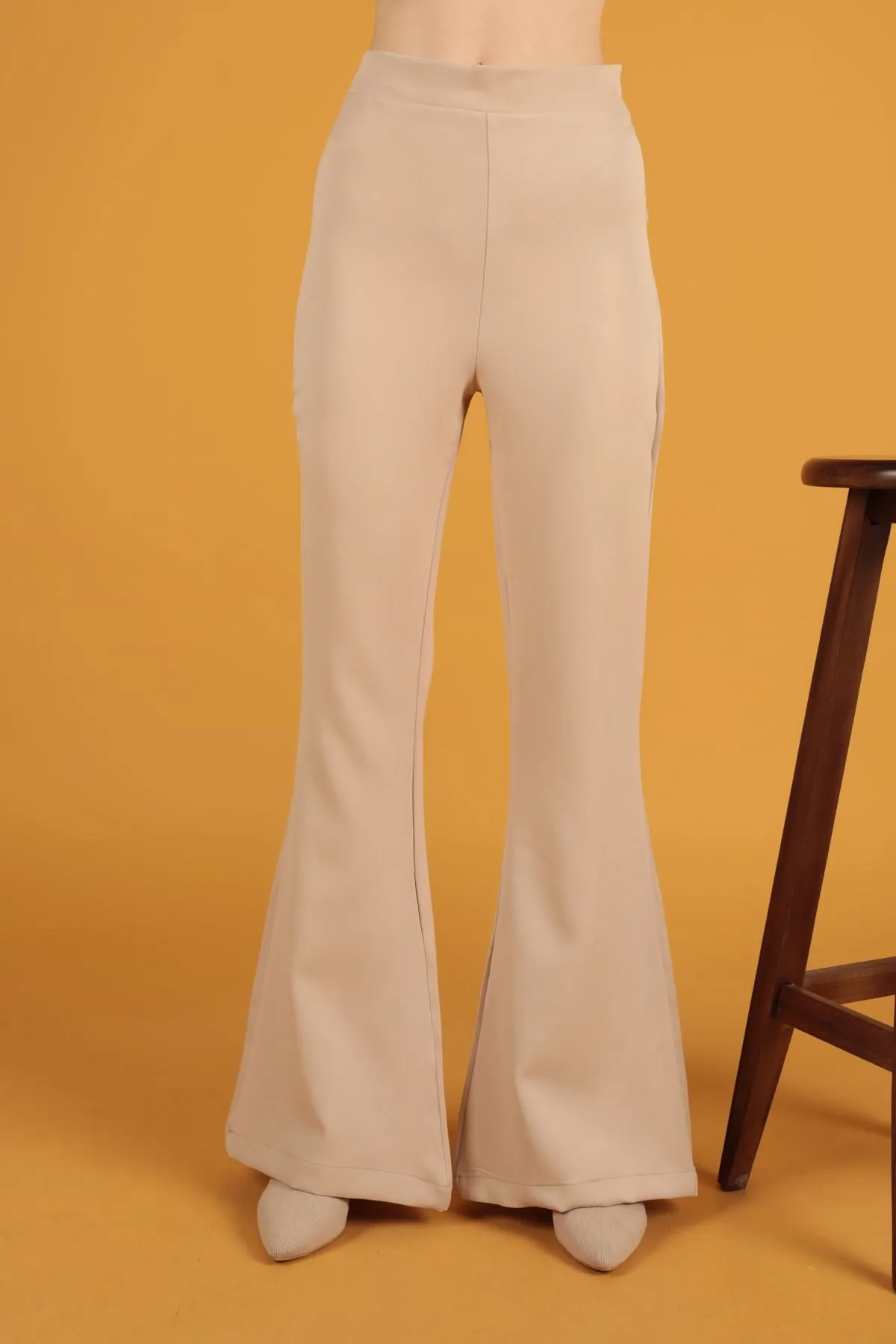 KKT Atlas Fabric Spanish Women's Trousers-Beige - Asheville
