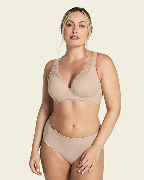 Leonisa Mid-Rise Moderate Compression Classic Underwear  Light Beige Size M