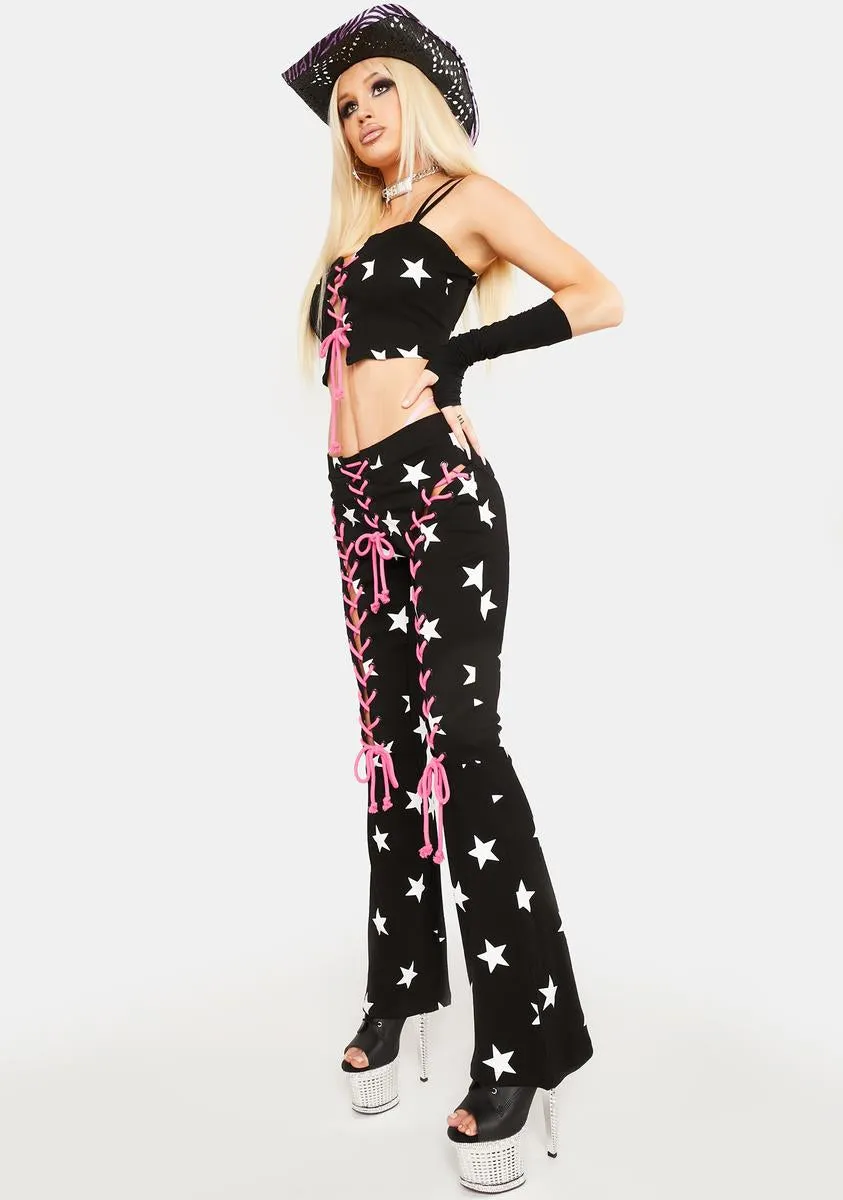 Lights Camera Action Flared Pants