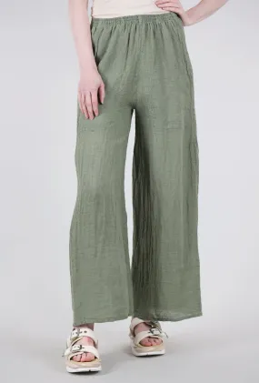 Linen Flow Pant, Olive