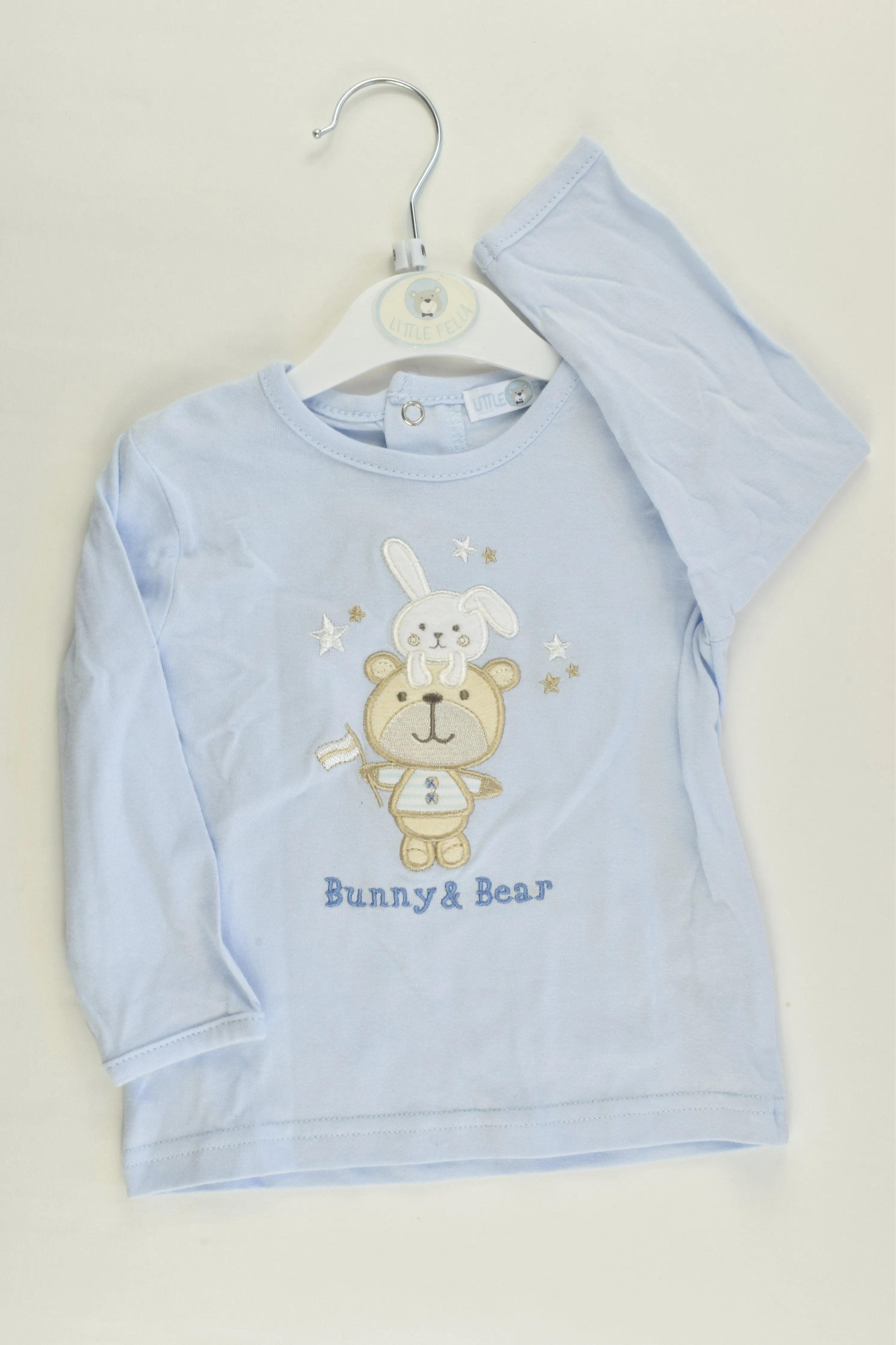 Little Fella Size 0 (6/9 months) Bear and Bunny Outfit