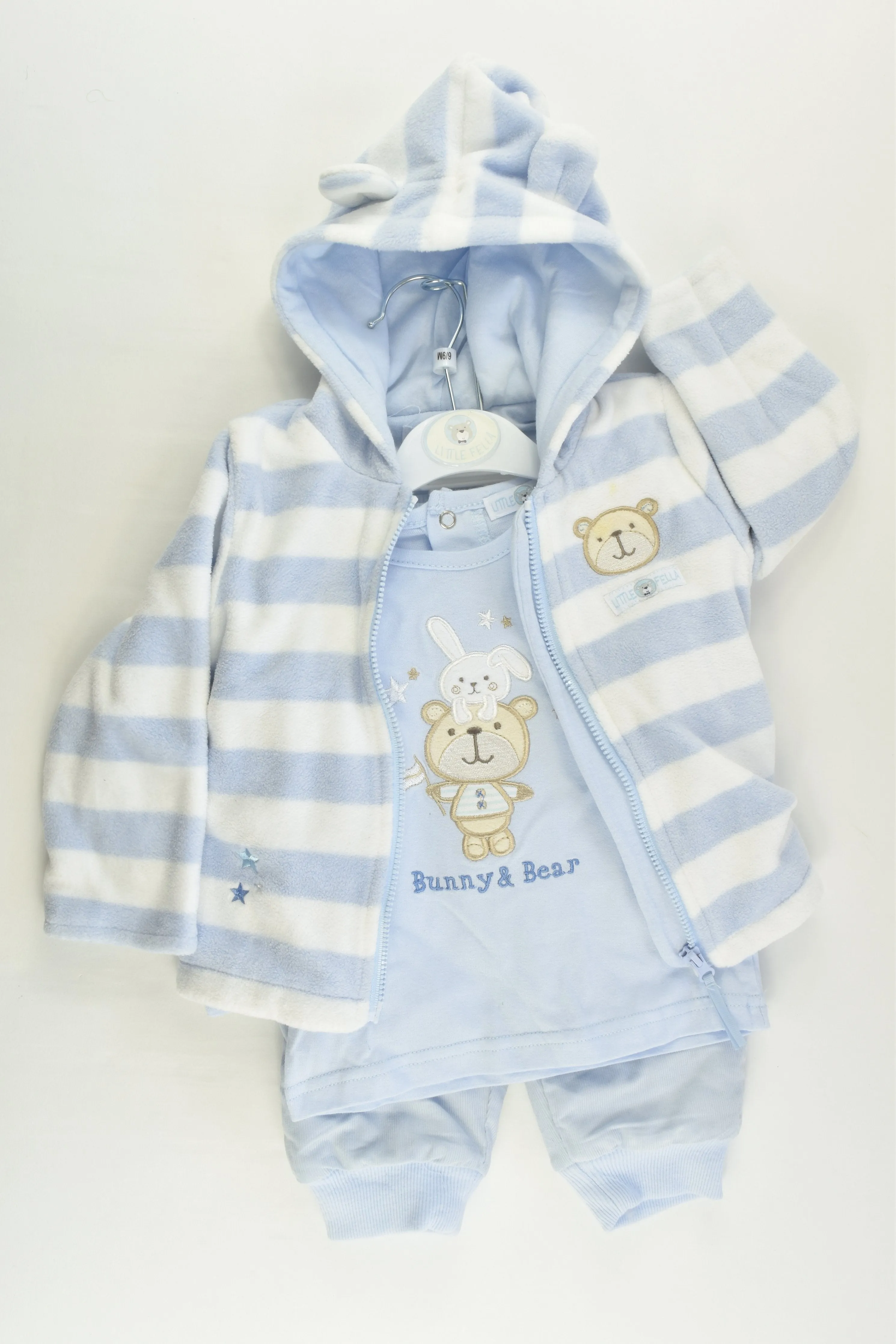 Little Fella Size 0 (6/9 months) Bear and Bunny Outfit