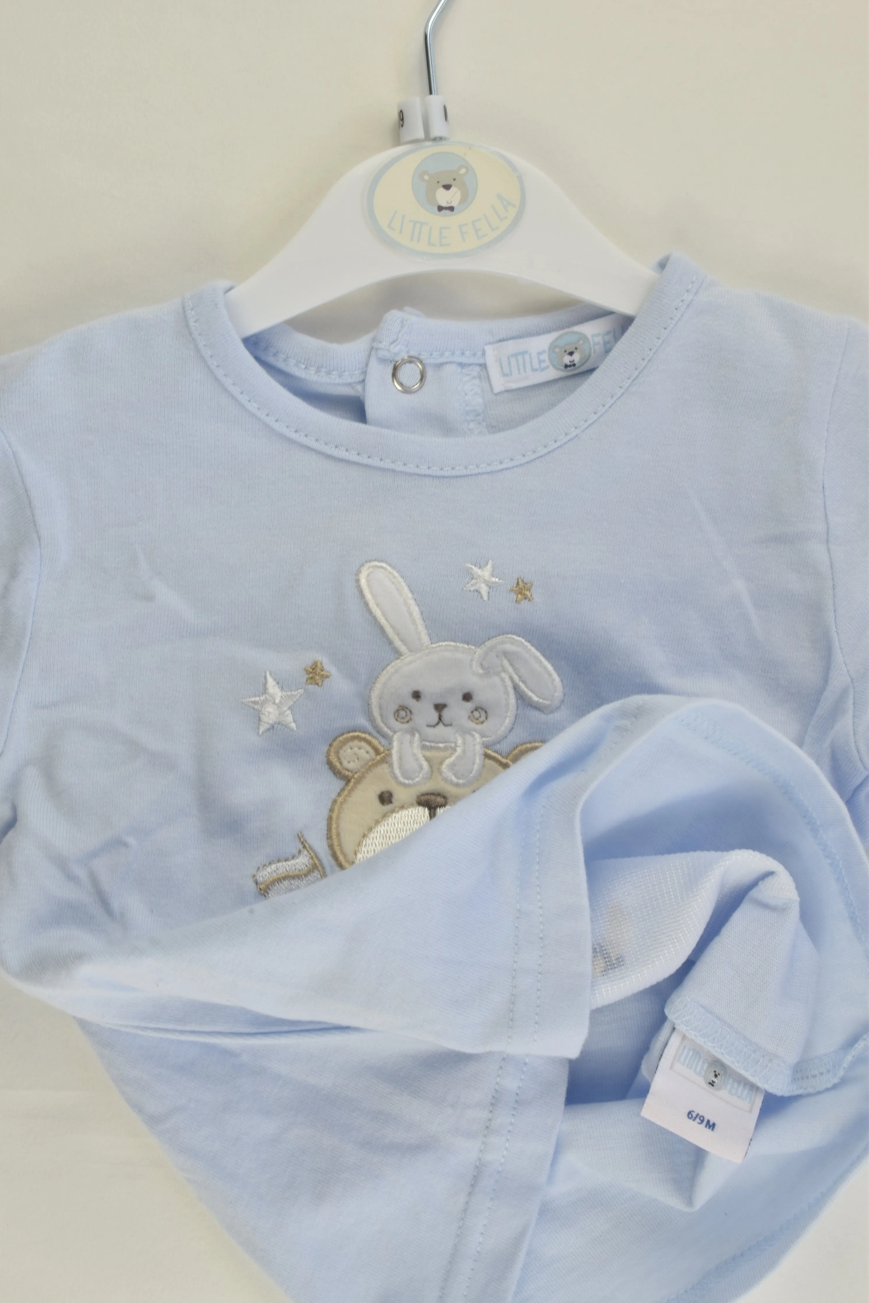 Little Fella Size 0 (6/9 months) Bear and Bunny Outfit