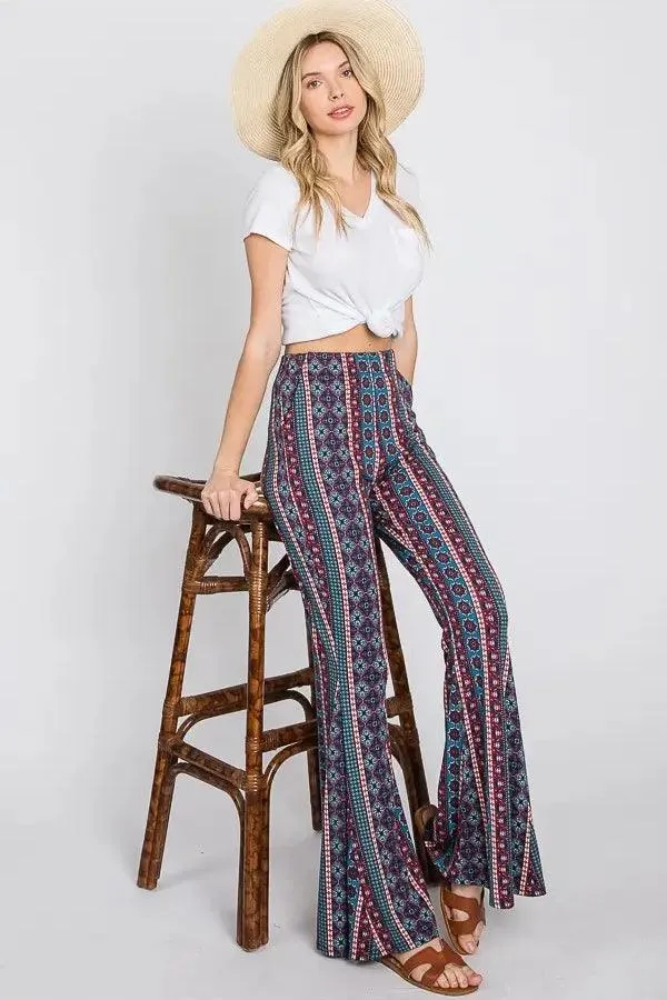 Little Lies Bohemian Print Flared Pants