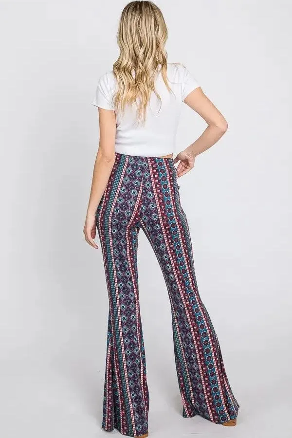 Little Lies Bohemian Print Flared Pants