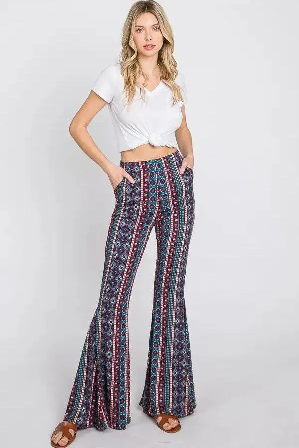 Little Lies Bohemian Print Flared Pants