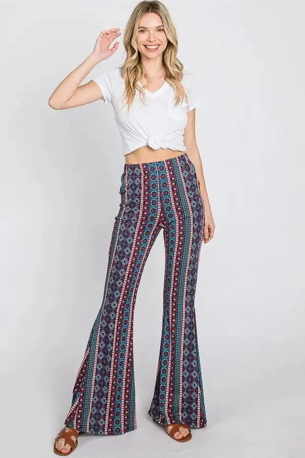 Little Lies Bohemian Print Flared Pants