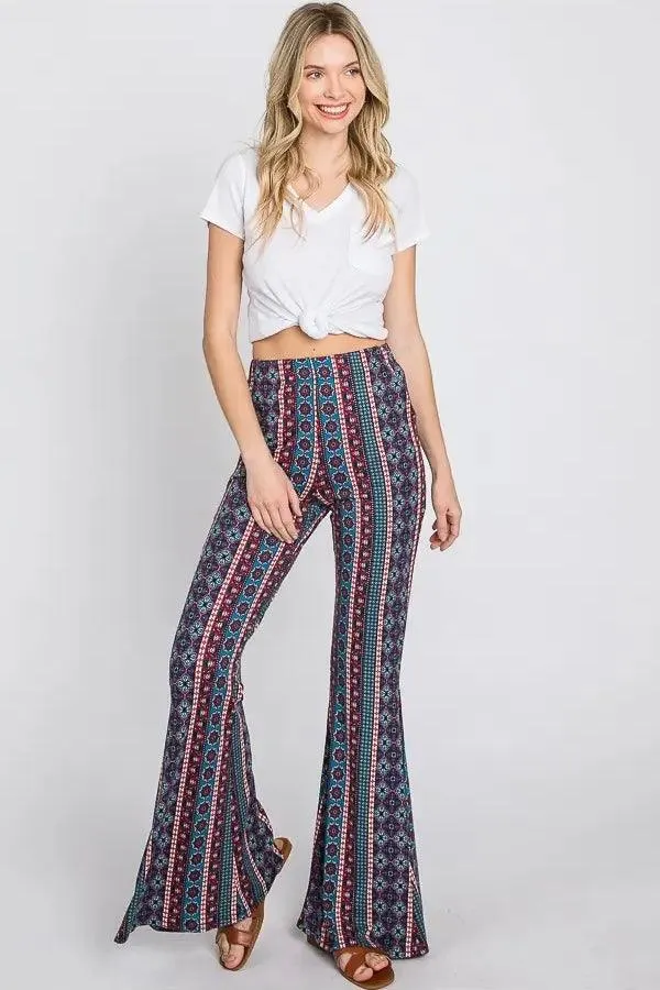 Little Lies Bohemian Print Flared Pants