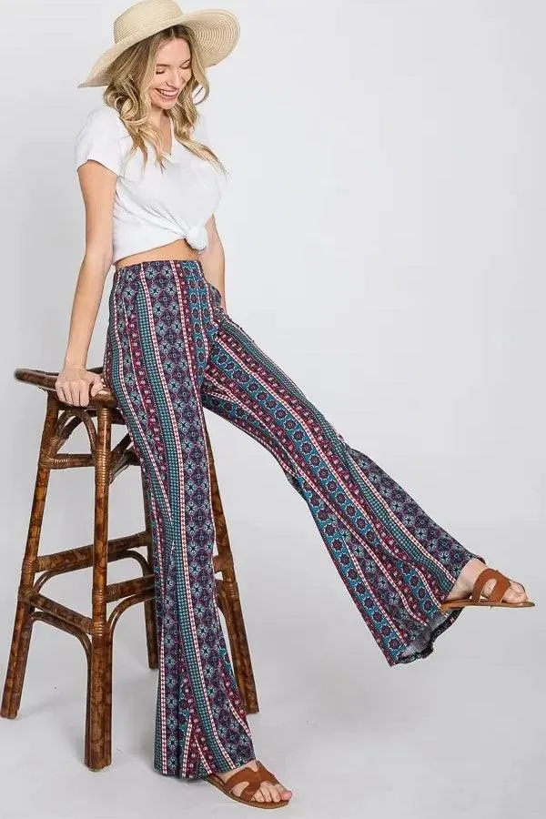 Little Lies Bohemian Print Flared Pants