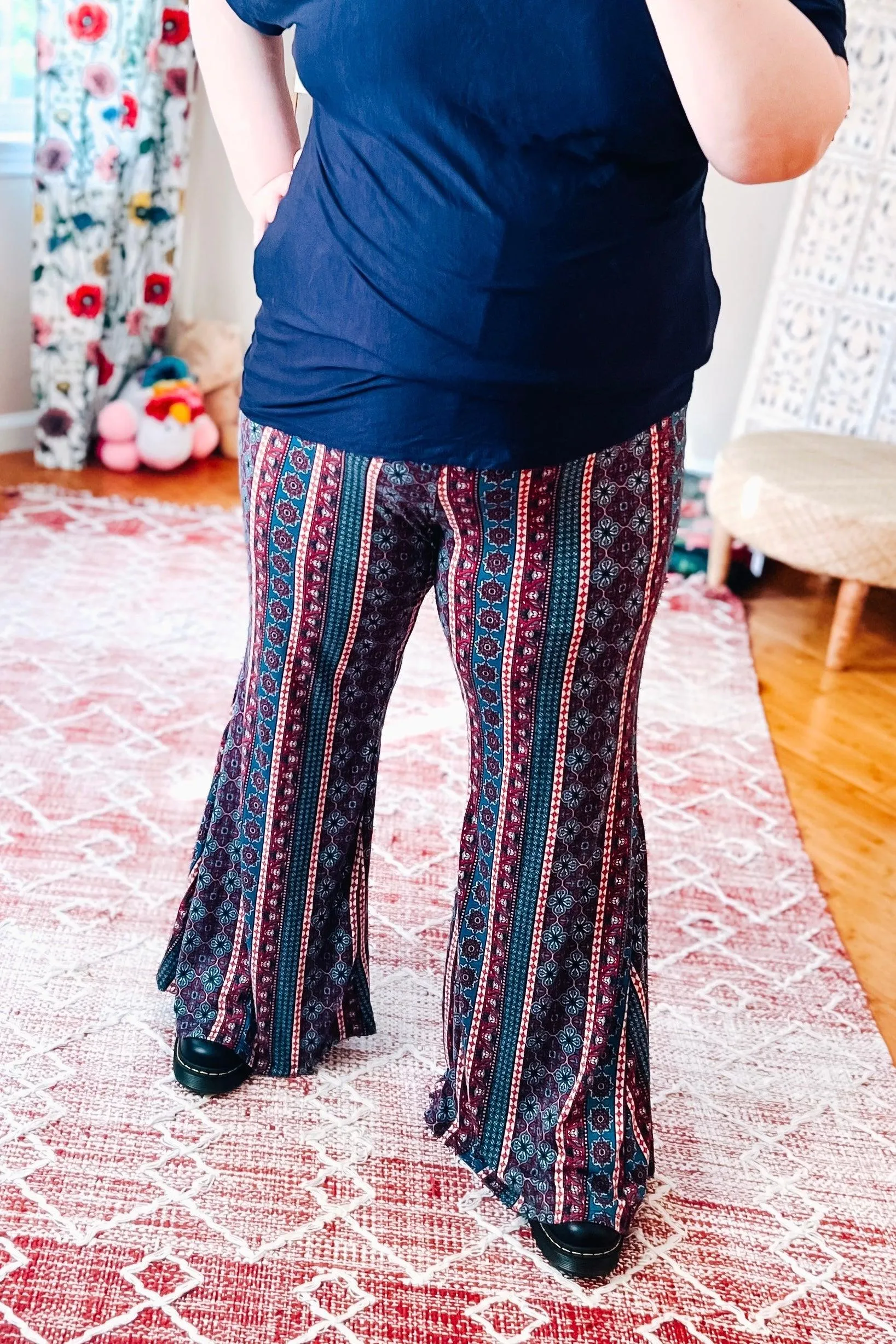 Little Lies Bohemian Print Flared Pants