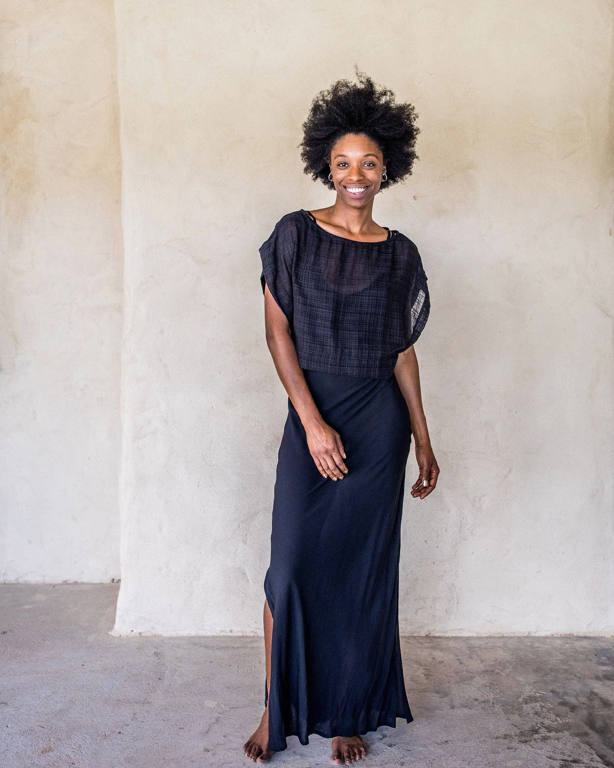 Long Black Slip Dress