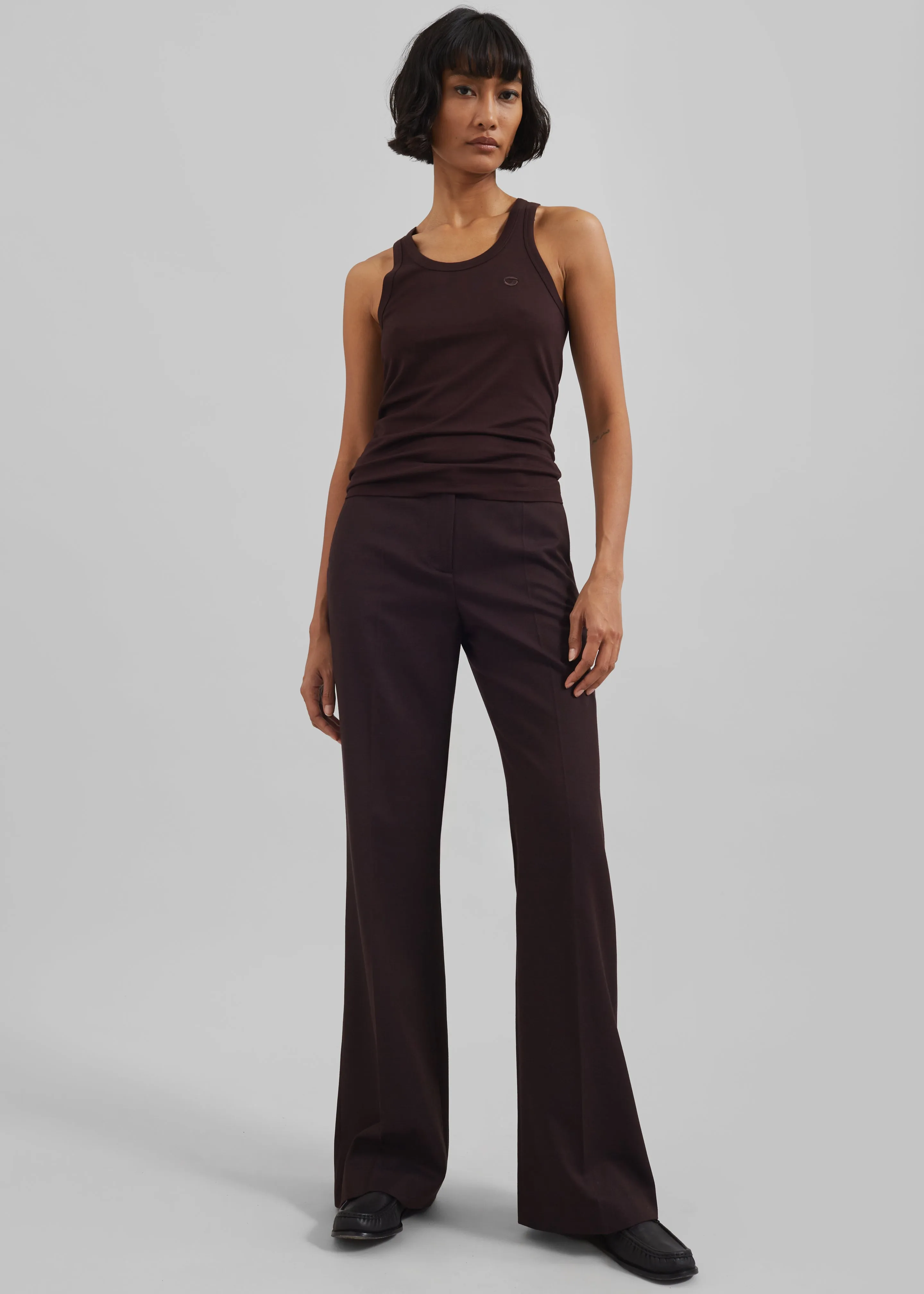 Lyra Flared Pants - Dark Plum