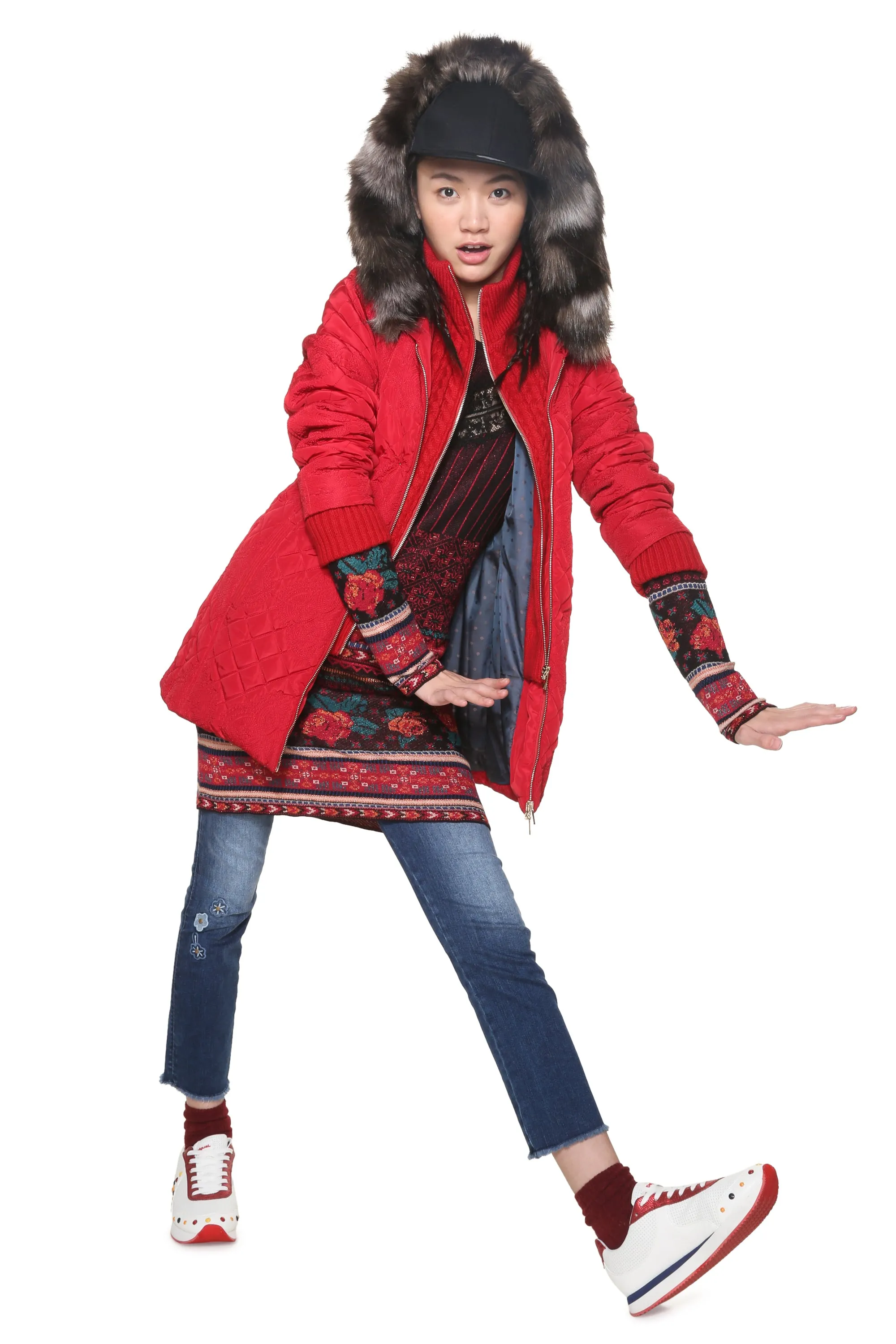 Maca Padded Quilted Coat Jacket Desigual Style 18WWEW30