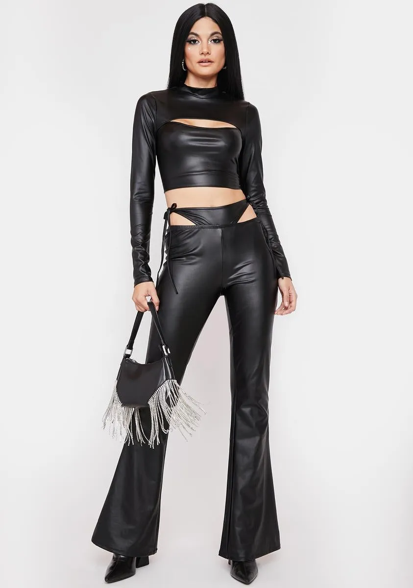 Make It Count Vegan Leather Flares
