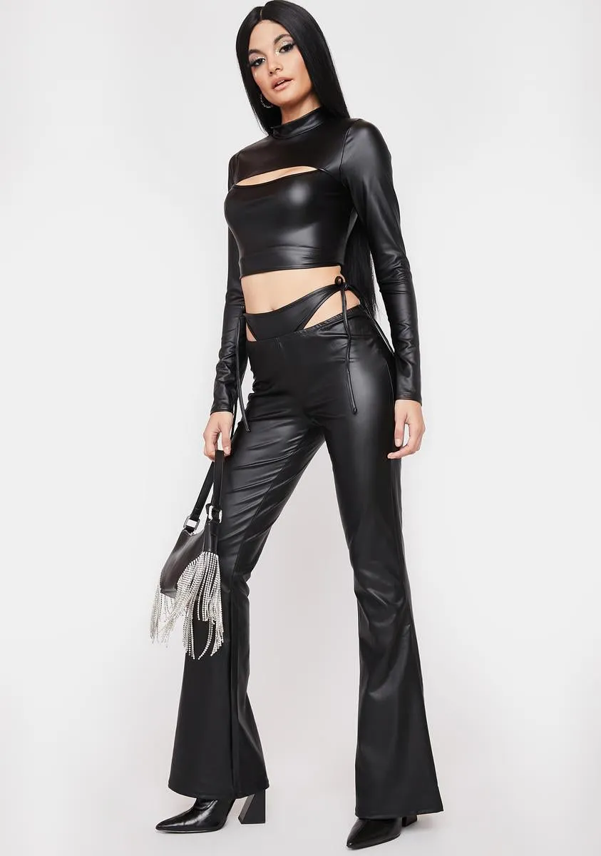 Make It Count Vegan Leather Flares