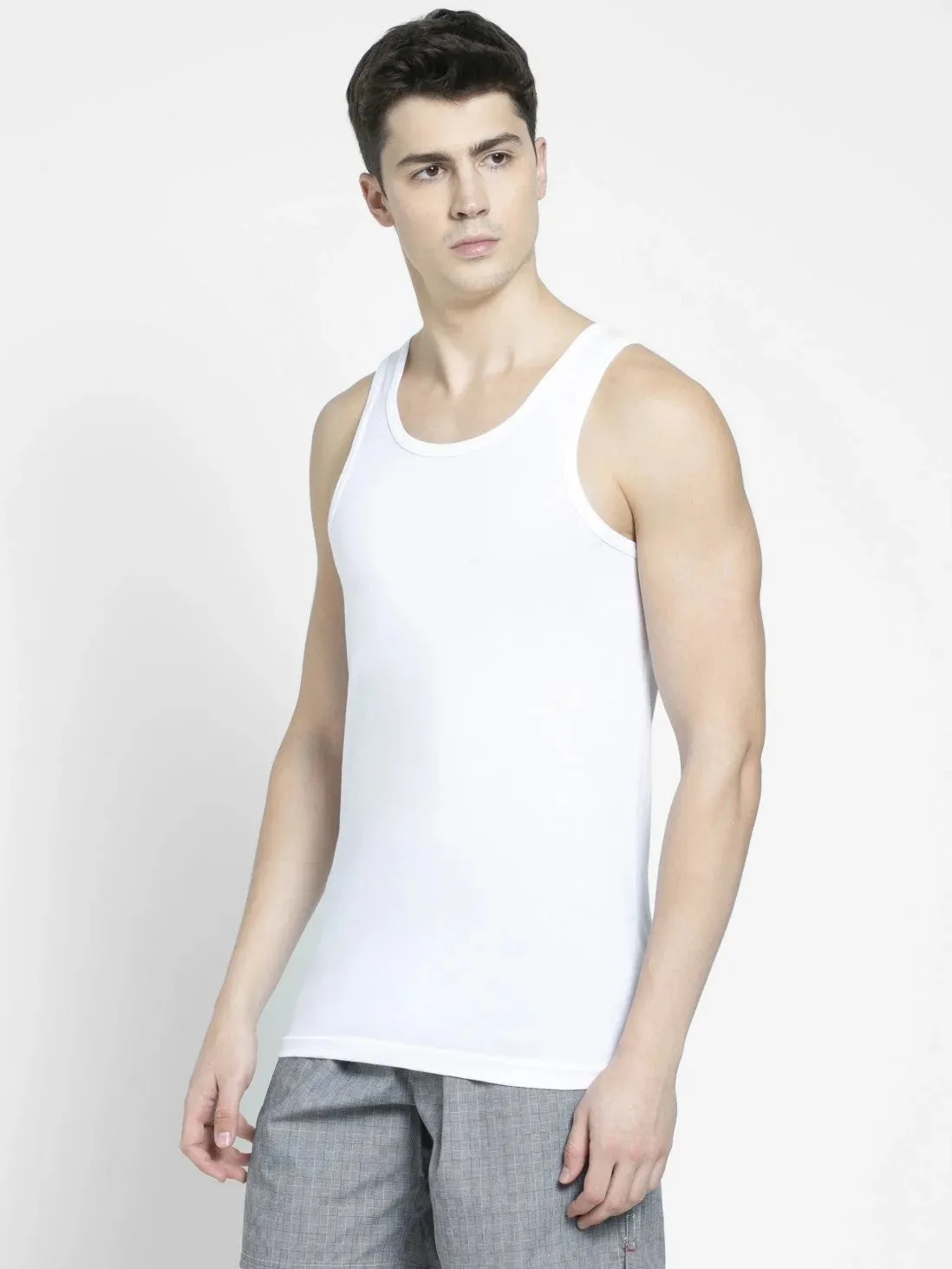 Men's White Basic Undershirt