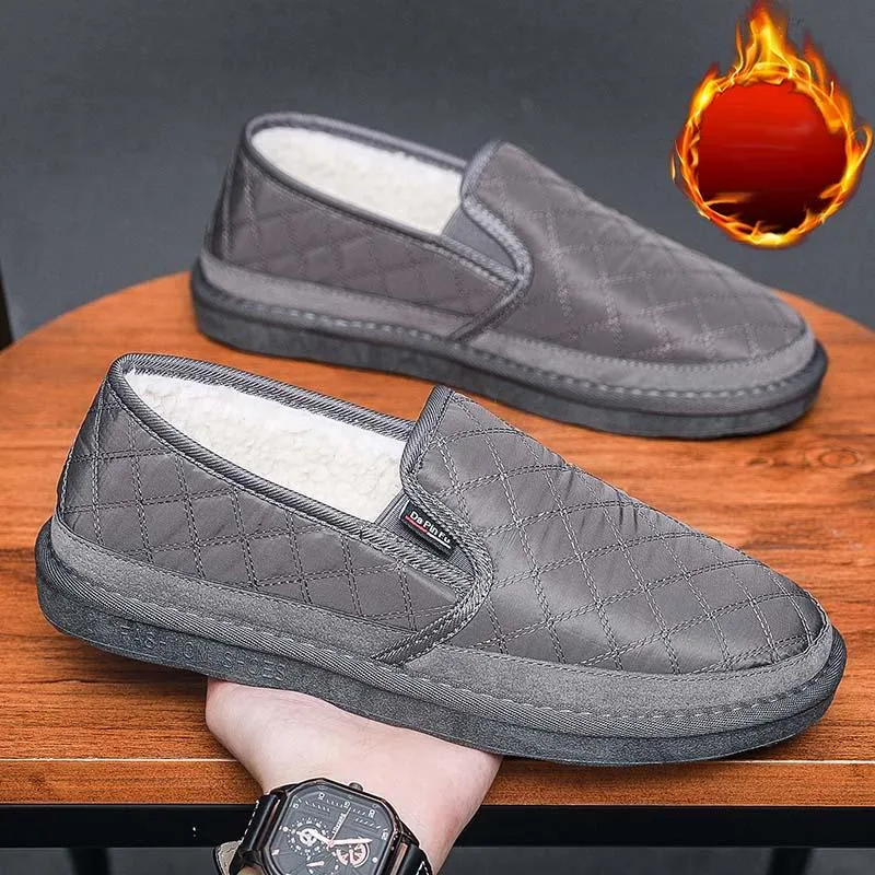 Men's Winter Warm Fleece Thickened Slip-On Low-Cut Casual Shoes