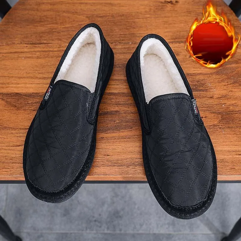 Men's Winter Warm Fleece Thickened Slip-On Low-Cut Casual Shoes