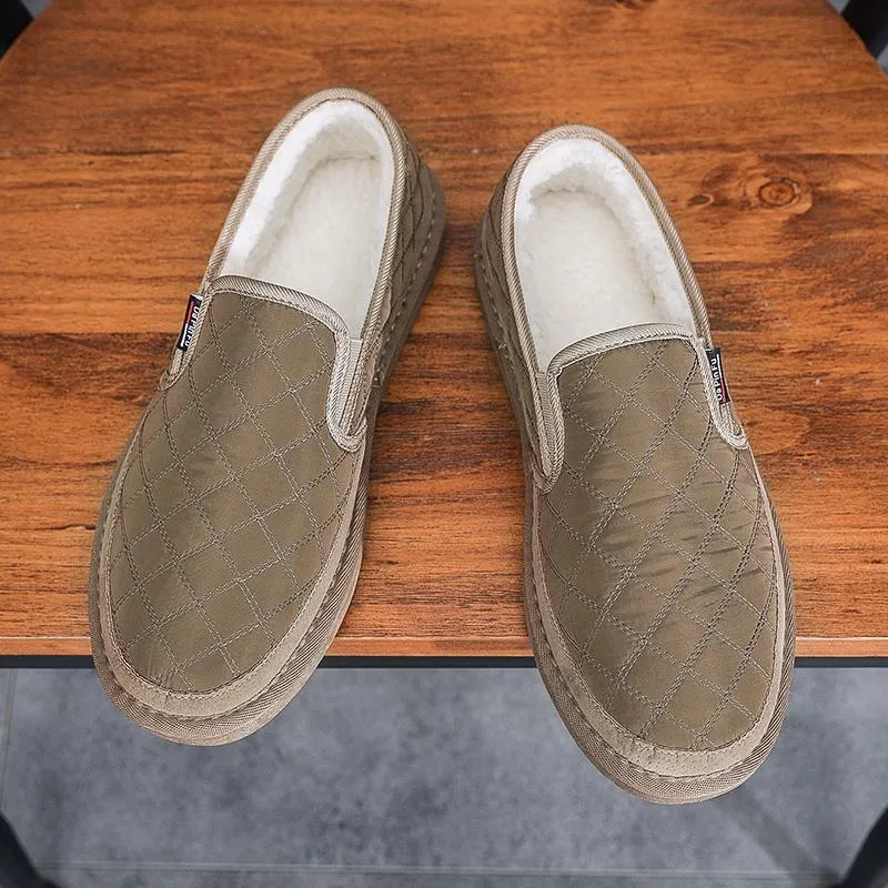 Men's Winter Warm Fleece Thickened Slip-On Low-Cut Casual Shoes