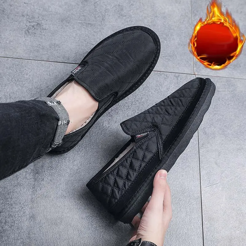 Men's Winter Warm Fleece Thickened Slip-On Low-Cut Casual Shoes