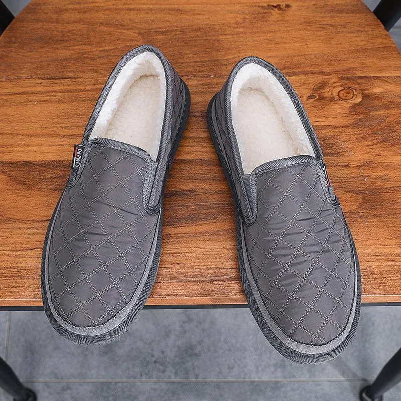 Men's Winter Warm Fleece Thickened Slip-On Low-Cut Casual Shoes