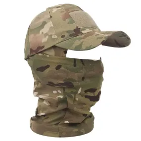 Military Hood Tactical Army Baseball Caps for Men Women Summer Snapback Sun Hats Outdoor Camouflage Balaclava Half Ski Mask