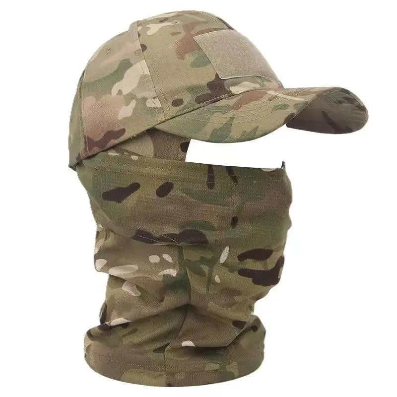 Military Hood Tactical Army Baseball Caps for Men Women Summer Snapback Sun Hats Outdoor Camouflage Balaclava Half Ski Mask