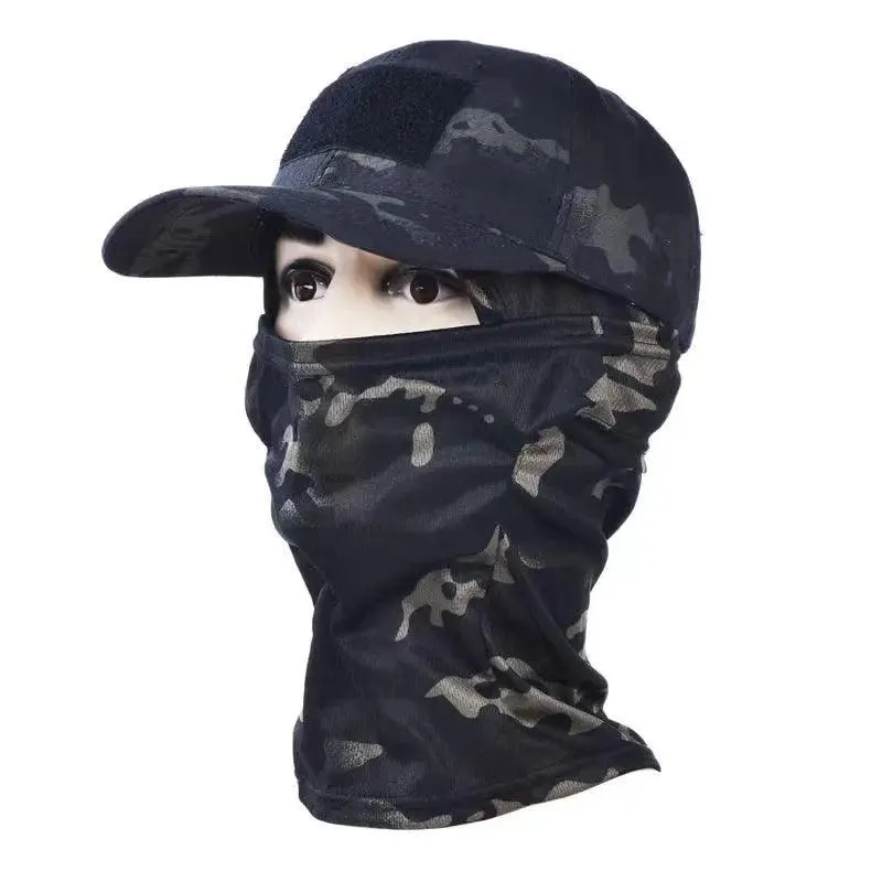 Military Hood Tactical Army Baseball Caps for Men Women Summer Snapback Sun Hats Outdoor Camouflage Balaclava Half Ski Mask