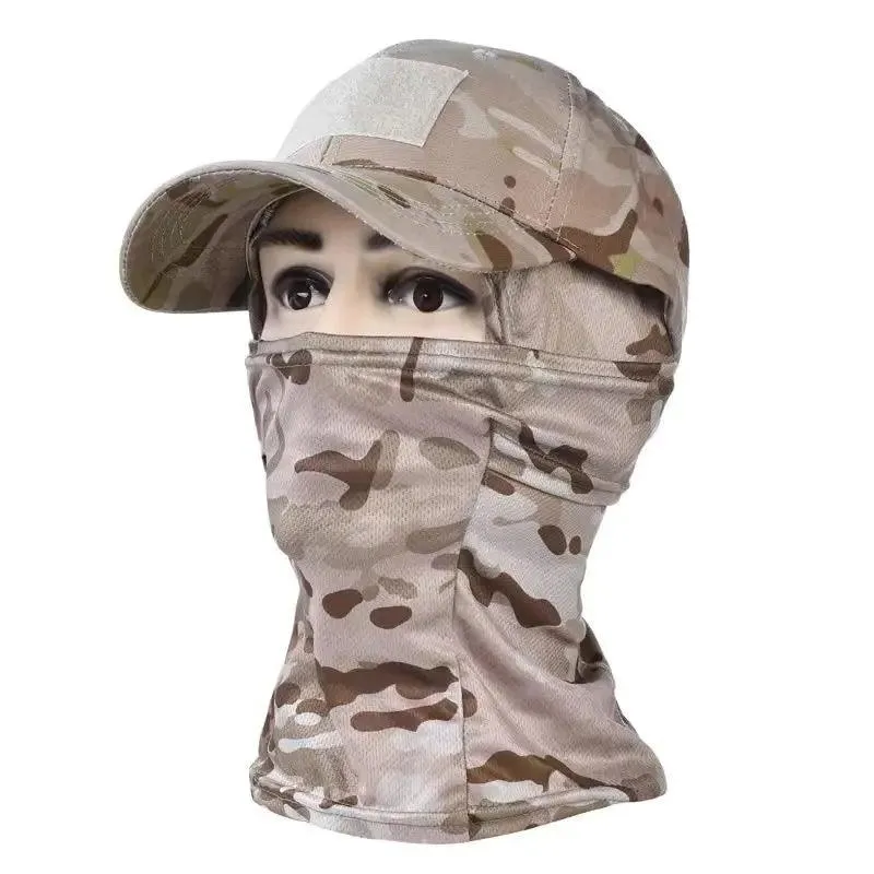 Military Hood Tactical Army Baseball Caps for Men Women Summer Snapback Sun Hats Outdoor Camouflage Balaclava Half Ski Mask