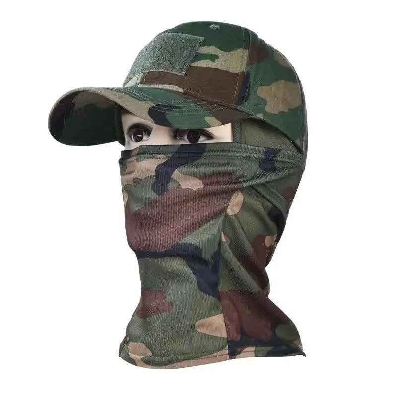 Military Hood Tactical Army Baseball Caps for Men Women Summer Snapback Sun Hats Outdoor Camouflage Balaclava Half Ski Mask
