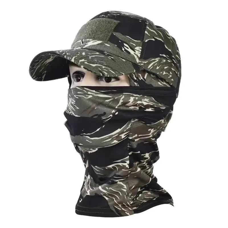 Military Hood Tactical Army Baseball Caps for Men Women Summer Snapback Sun Hats Outdoor Camouflage Balaclava Half Ski Mask