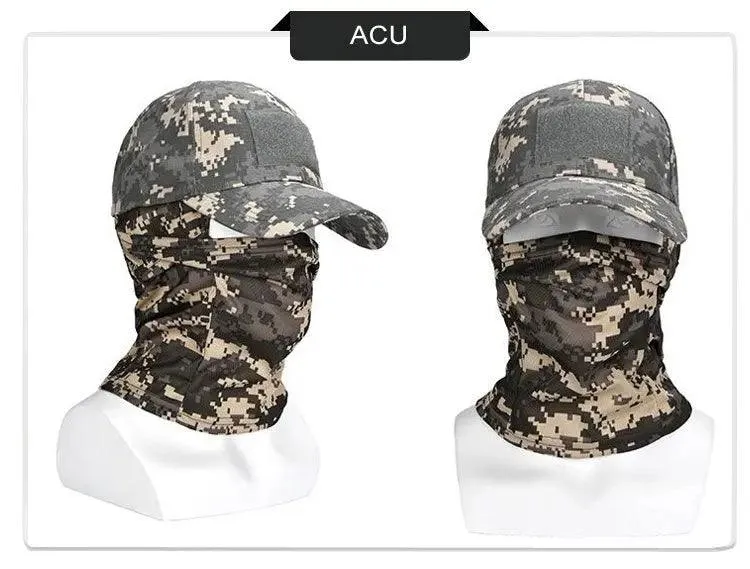 Military Hood Tactical Army Baseball Caps for Men Women Summer Snapback Sun Hats Outdoor Camouflage Balaclava Half Ski Mask