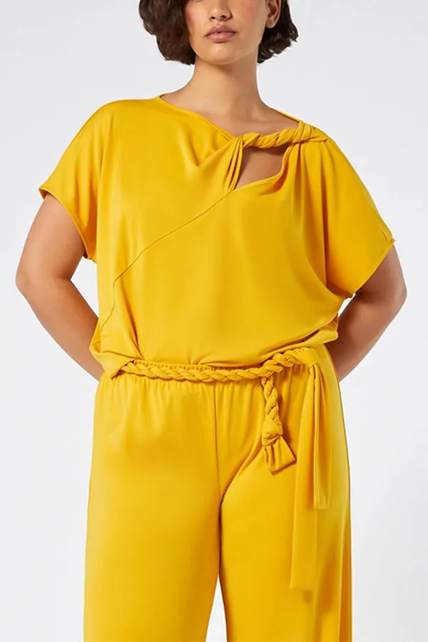 MINO YELLOW JERSEY CREPE T-SHIRT